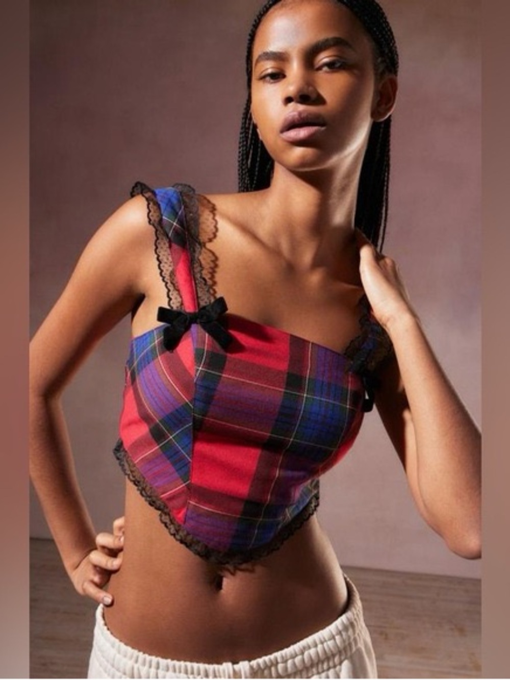 kimchi blue plaid bustier